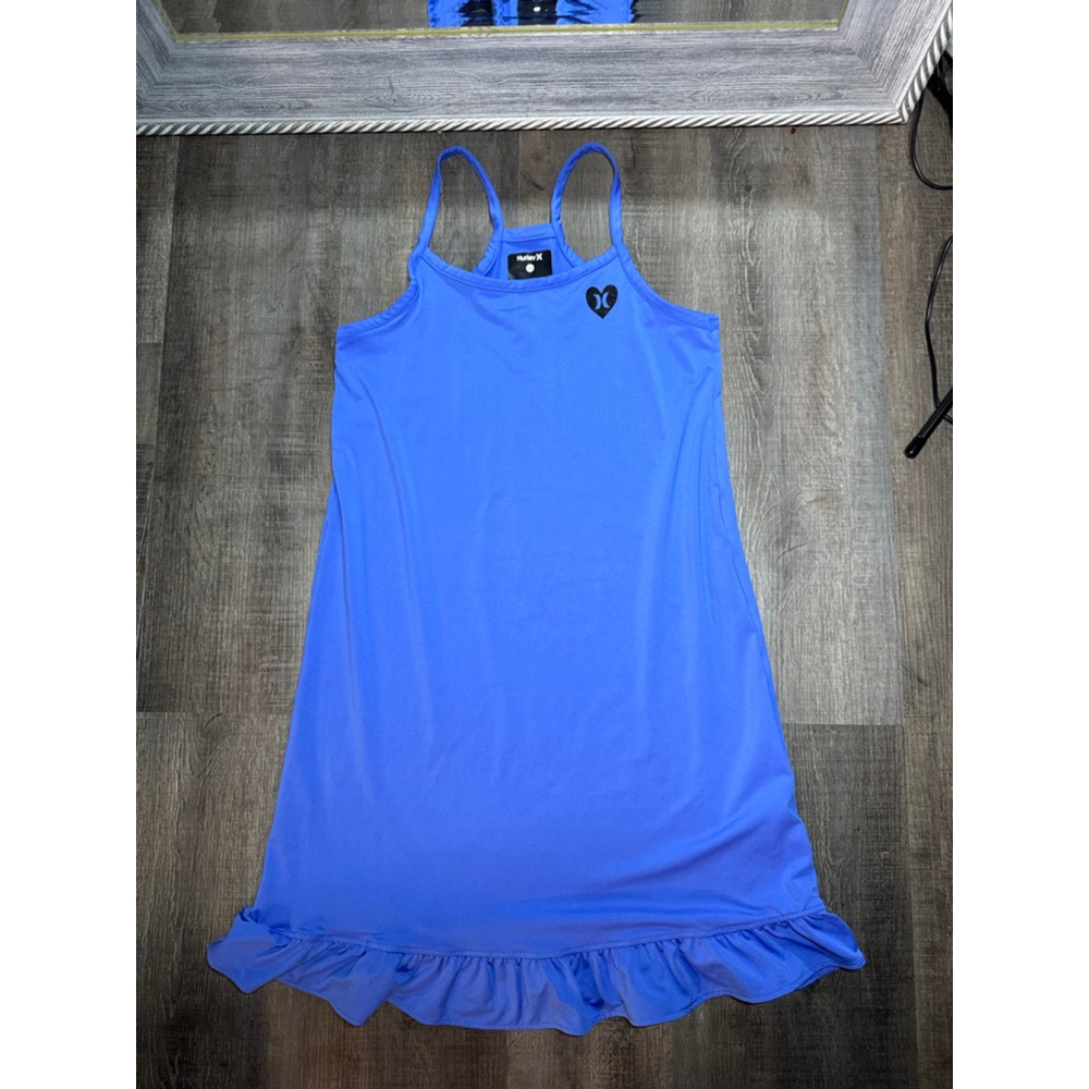 Girls Hurley Blue Casual Dress with Black Heart Logo‎ L